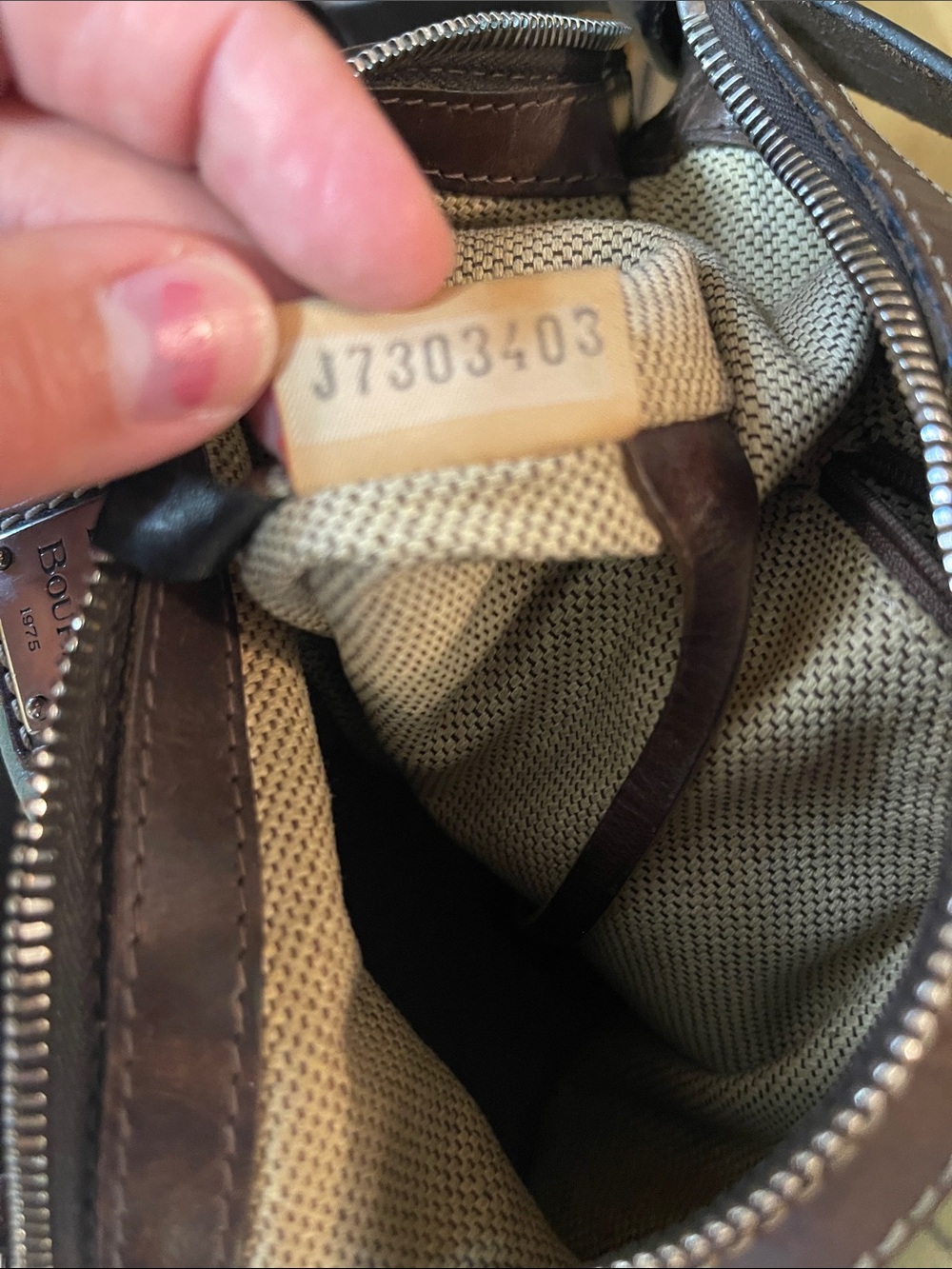 Dooney & Bourke Olive Green Croc-Embossed Leather Shoulder Bag with Brown Trim - Picture 10 of 10